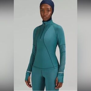 Lululemon Two Tone Ribbed Running Half Zip *****